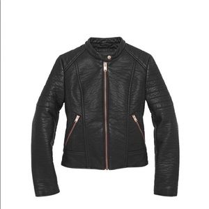 Andrew Marc Blakely faux leather moto jacket